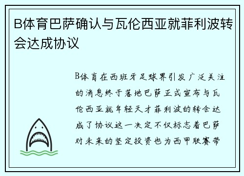 B体育巴萨确认与瓦伦西亚就菲利波转会达成协议